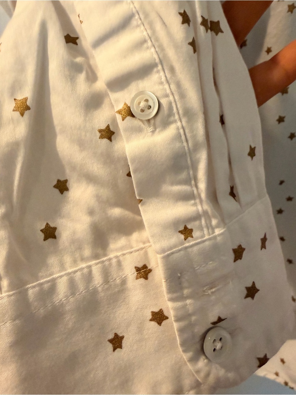 Talbots White Button-Down Shirt with Gold Star Print - Men's - Picture 4 of 9